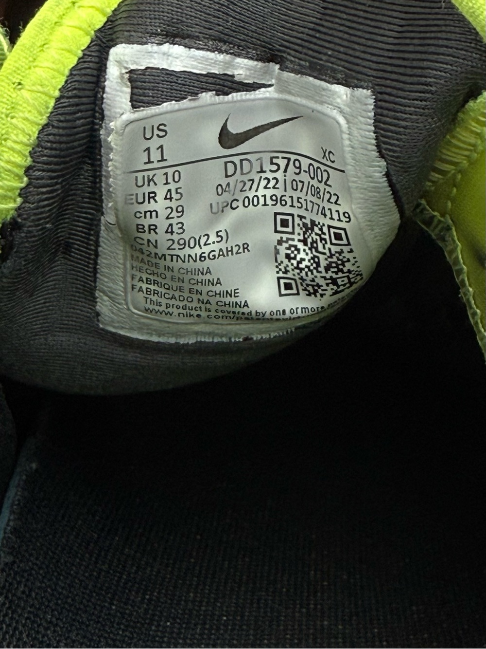 NikeCourt Mens Zoom Vapor Cage 4 Rafa Off Noir Volt DD1579-002 sz 11 Lime Black - Picture 10 of 10